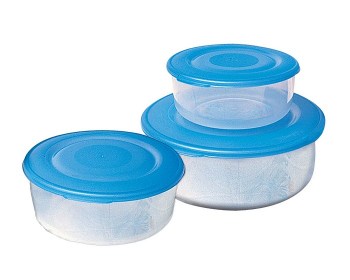 Φαγητοδοχείο πλαστικό στρόγγυλο σετ 3τμχ Cyclops